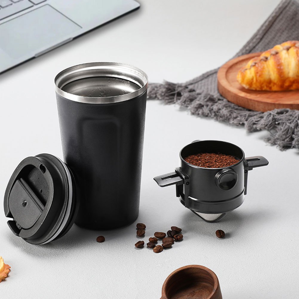 1 pc stainless steel portable coffee filter easy to clean reusable paperless pour over dripper with foldable funnel details 3