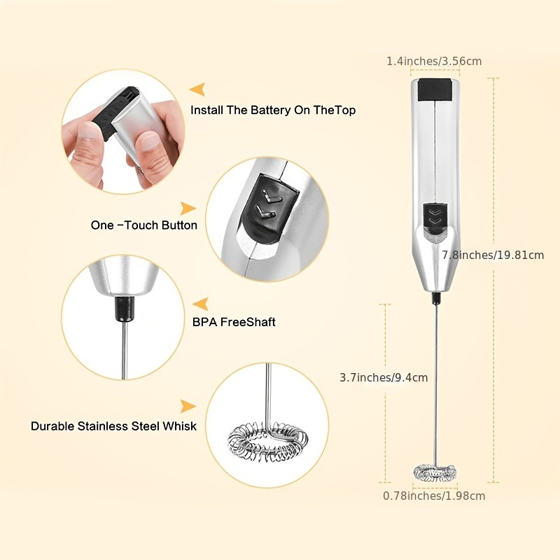 stainless steel electric handheld egg beater for perfectly whipped eggs coffee milk and tea details 3