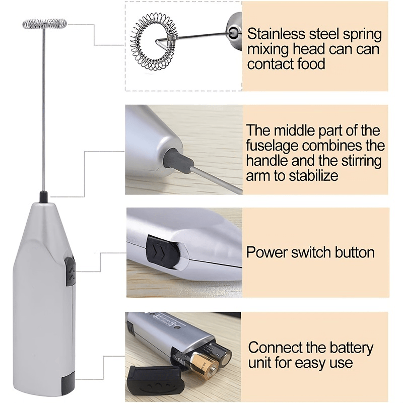 stainless steel electric handheld egg beater for perfectly whipped eggs coffee milk and tea details 4