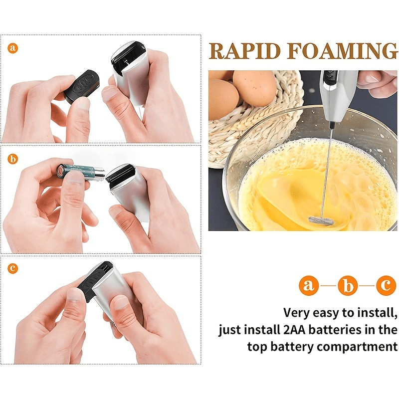 stainless steel electric handheld egg beater for perfectly whipped eggs coffee milk and tea details 5
