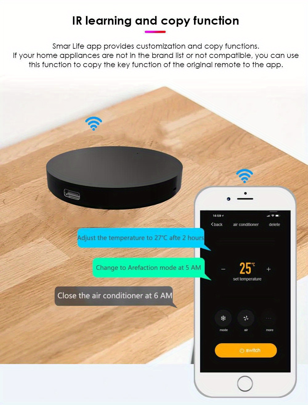 tuya ir smart remote control smart wifi universal smart home gadgets control untuk tv dvd aud for alexa google home smart life details 7