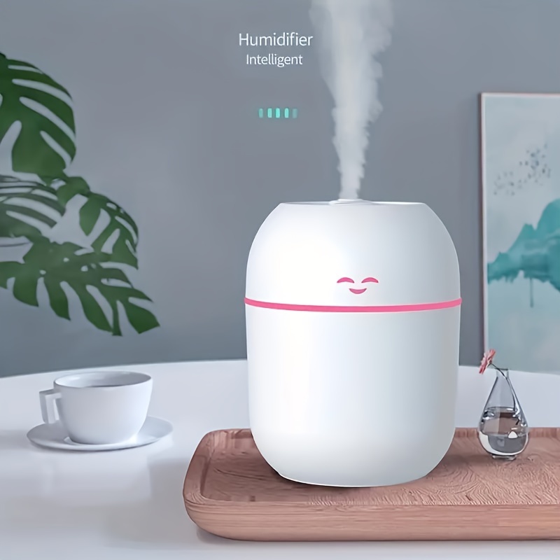 220ml ultrasonic essential oil diffuser with led lamp for home and car happy face humidifier with usb mist maker for aromatherapy spray details 3