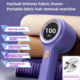 Fuzz Remover, USB Charging Model, LED Display Power And Gear, Convenient Fabric Shaver, USB Rechargeable Lint Remover, Effectively And Quickly Remove The Shavings On Clothes, Sweaters, Sofas, Blankets, Curtains, Wool, Cashmere