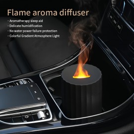 1pc 7 colors Flame Simulation Ultrasonic Humidifier with Aromatherapy and Lighting - USB Powered Essential Oil Diffuser for Bedroom and Travel, USB Flame Aromatherapy Humidifier