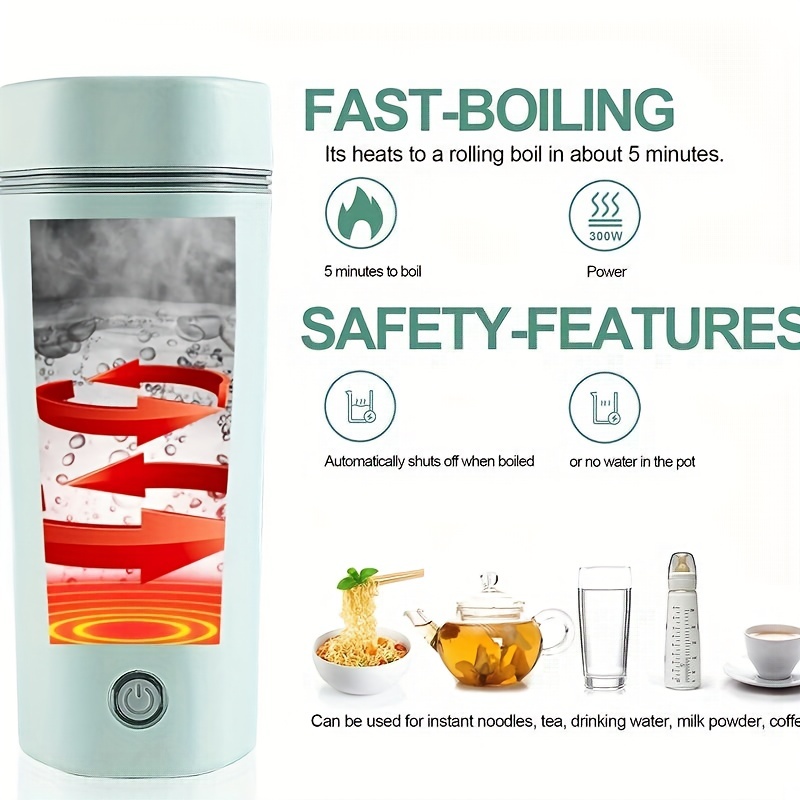 1pc 350ml fast boiling electric kettle detachable electrical wire us plug suitable for business trips travel office home with automatic shut off function details 2