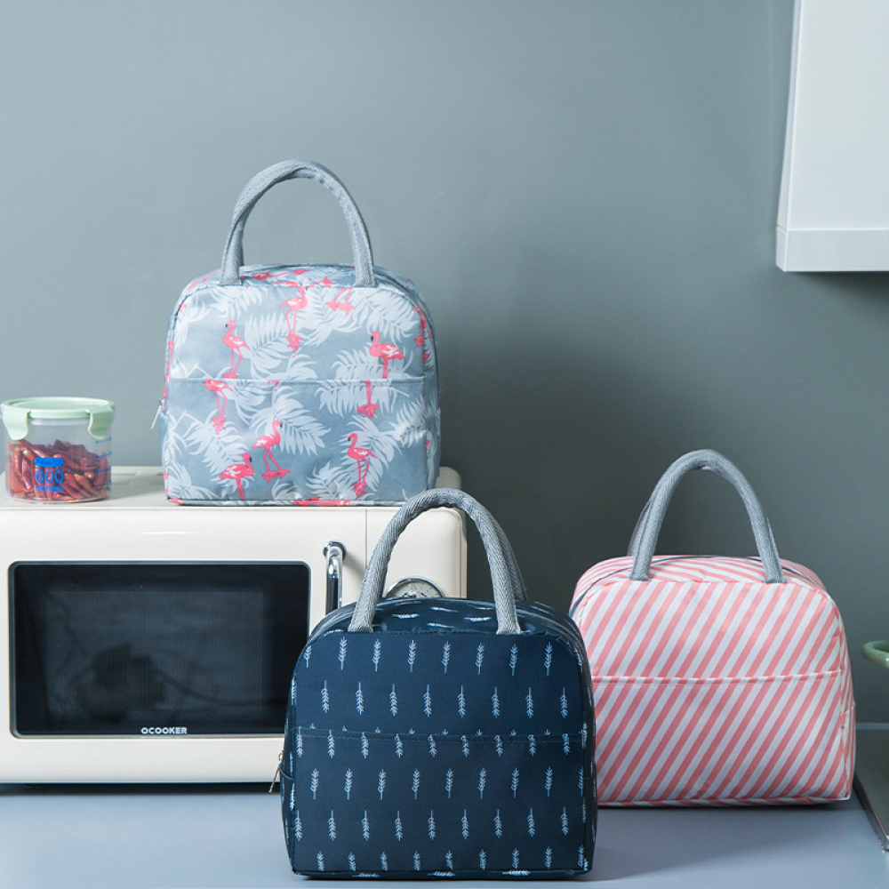 portable lunch bag lunch box insulated canvas tote pouch school bento portable dinner container picnic food storage details 1