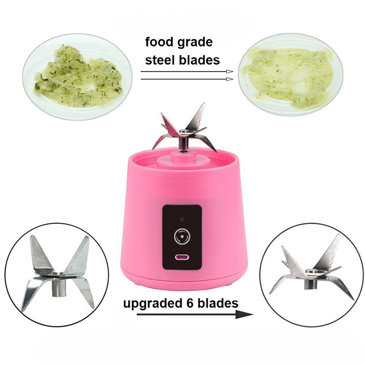 380ml 4 colors usb rechargeable personal portable blender for smoothies and shakes mini juicer cup for travel small size blender with powerful motor and easy to clean design details 4