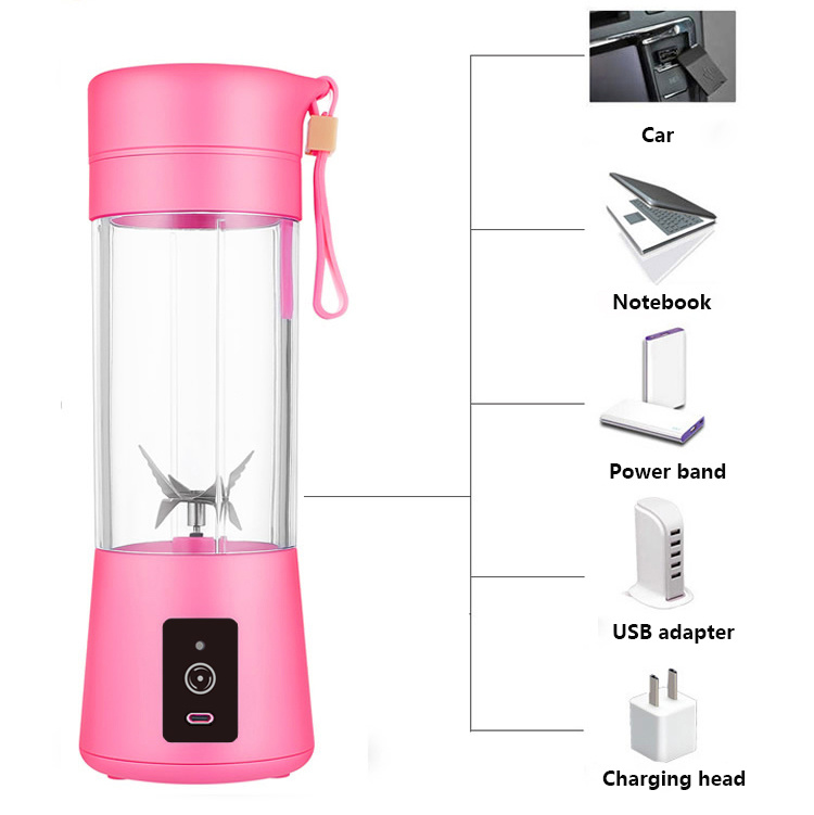 380ml 4 colors usb rechargeable personal portable blender for smoothies and shakes mini juicer cup for travel small size blender with powerful motor and easy to clean design details 5