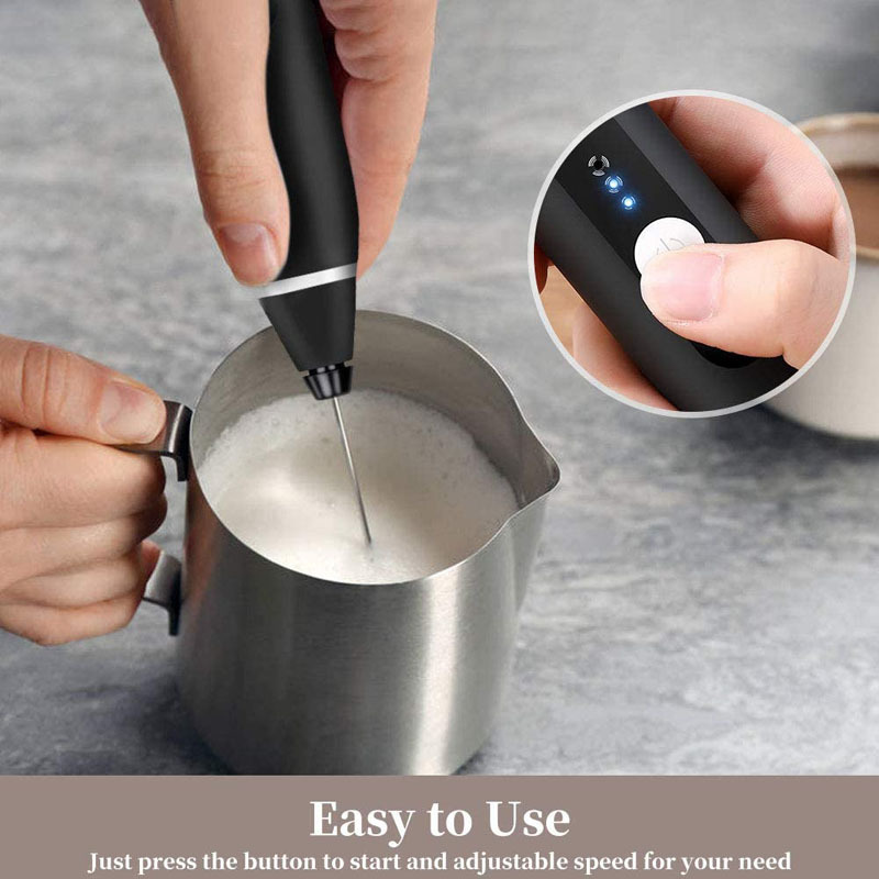 mini blender, wireless electric milk frother with usb charging handheld mini blender for coffee cappuccino and cream portable whisk mixer with fast foam technology details 3