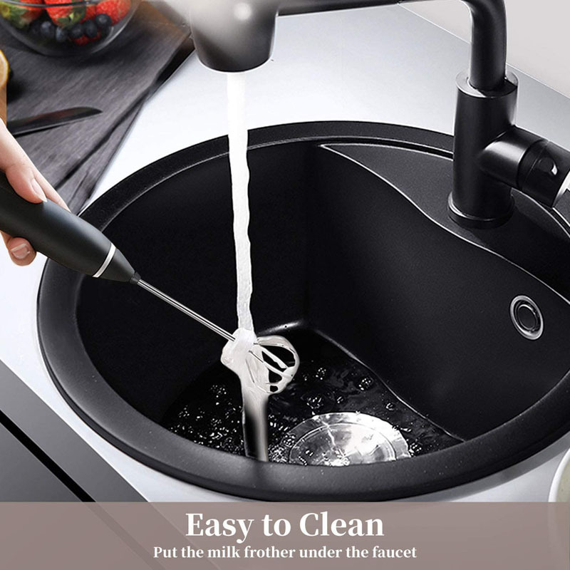 mini blender, wireless electric milk frother with usb charging handheld mini blender for coffee cappuccino and cream portable whisk mixer with fast foam technology details 5