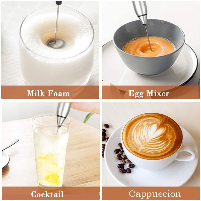 mini blender, wireless electric milk frother with usb charging handheld mini blender for coffee cappuccino and cream portable whisk mixer with fast foam technology details 10