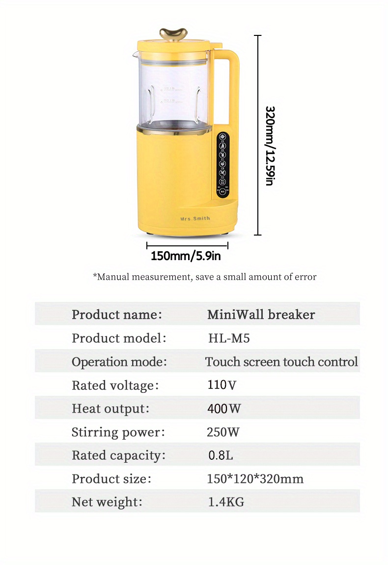 800ml portable soy milk maker juicer self cleaning free filtering for 1 4 person households details 12