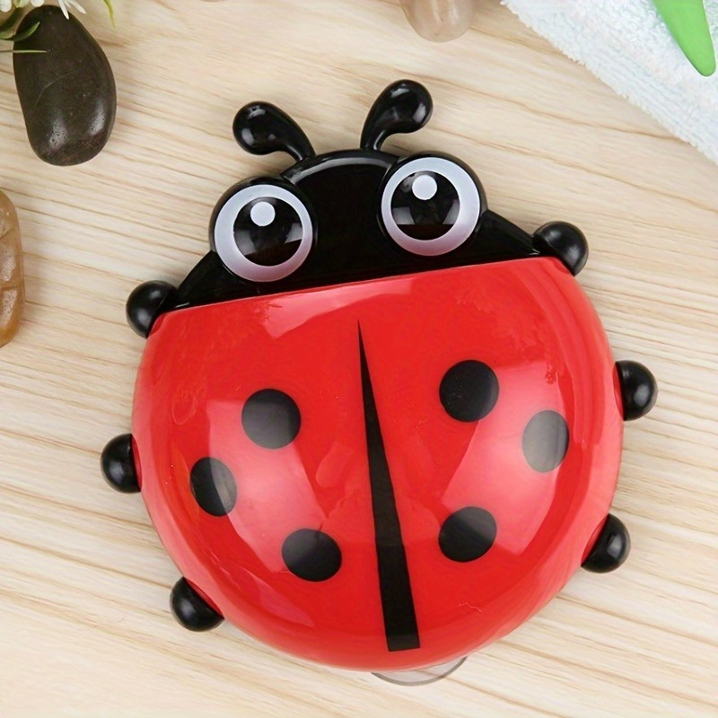 animal insect toothbrush holder, 1pc ladybug animal insect toothbrush holder bathroom cartoon toothbrush toothpaste wall suction holder rack container organizer cartoon seven star ladybird creative powerful suction cup toothbrush box toothpaste holder removable wall hanging shelf details 1