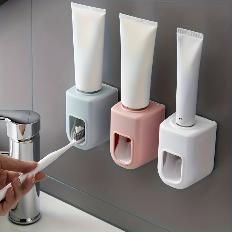 hot selling toilet fully automatic toothpaste squeezer toothbrush holder wall mounted toothpaste lazy toothpaste squeezer details 0
