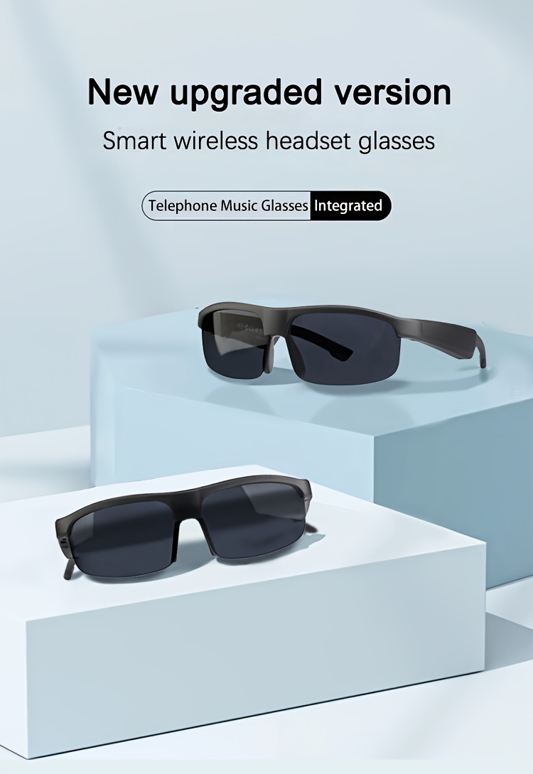 smart wireless v5 3 sunglasses multifunctional glasses wireless calls music playback outdoor sports tws headphones rechargeable hifi sound quality hd lenses touch control long battery life waterproof sun protection and uv protection details 0