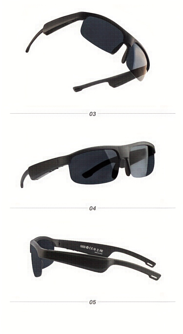 smart wireless v5 3 sunglasses multifunctional glasses wireless calls music playback outdoor sports tws headphones rechargeable hifi sound quality hd lenses touch control long battery life waterproof sun protection and uv protection details 13