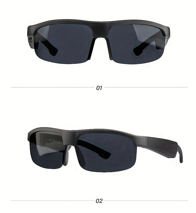 smart wireless v5 3 sunglasses multifunctional glasses wireless calls music playback outdoor sports tws headphones rechargeable hifi sound quality hd lenses touch control long battery life waterproof sun protection and uv protection details 14