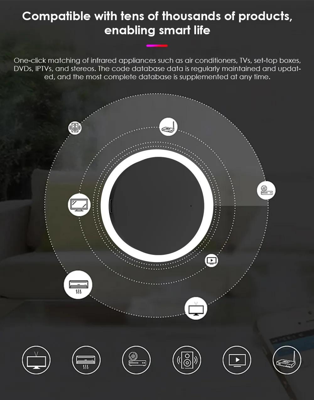 tuya ir smart remote control smart wifi universal smart home gadgets control untuk tv dvd aud for alexa google home smart life details 6