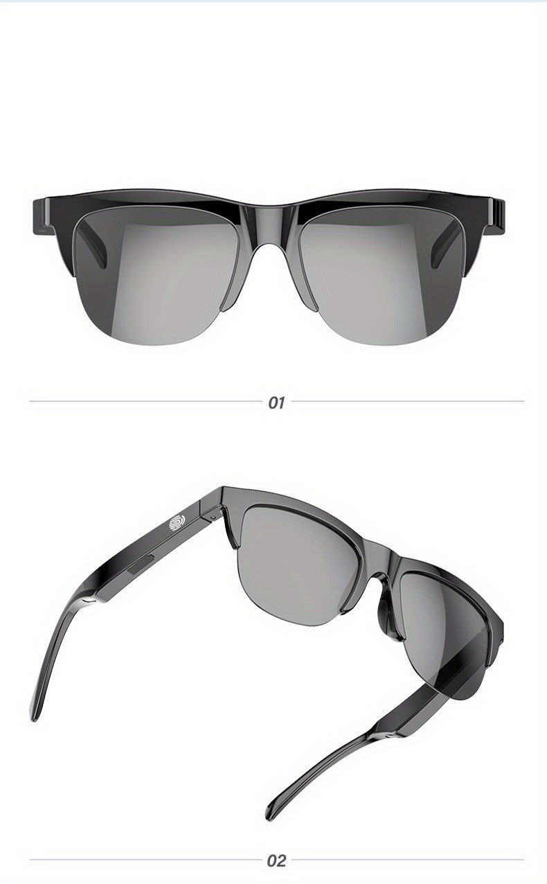 wireless 5 0 smart glasses headphones outdoor sports music calls and anti blu ray protection details 14